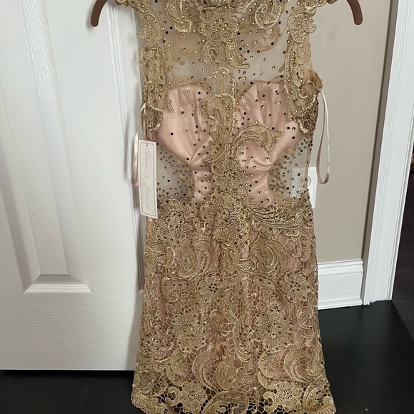 Gold, Lace , sparkle Dave and Johnny,  size 0 special occasion dress ! - Picture 4 of 4